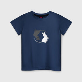 Детская футболка хлопок с принтом Крысы Инь Ян 2020 год в Петрозаводске, 100% хлопок | круглый вырез горловины, полуприлегающий силуэт, длина до линии бедер | 