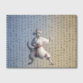 Альбом для рисования с принтом Karate cat в Петрозаводске, 100% бумага
 | матовая бумага, плотность 200 мг. | Тематика изображения на принте: боевое искусство | боец | карате | каратэ | каратэ боец | каратэ воин | каратэ до | карте кёкусинкай | кёкусинкай | киокусинкай | пустая рука | путь пустой руки | рука тан | самооборона