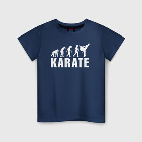 Детская футболка хлопок с принтом Karate Evolution в Петрозаводске, 100% хлопок | круглый вырез горловины, полуприлегающий силуэт, длина до линии бедер | боевое искусство | боец | карате | каратэ | каратэ боец | каратэ воин | каратэ до | карте кёкусинкай | кёкусинкай | киокусинкай | пустая рука | путь пустой руки | рука тан | самооборона
