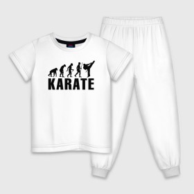 Детская пижама хлопок с принтом Karate Evolution в Петрозаводске, 100% хлопок |  брюки и футболка прямого кроя, без карманов, на брюках мягкая резинка на поясе и по низу штанин
 | боевое искусство | боец | карате | каратэ | каратэ боец | каратэ воин | каратэ до | карте кёкусинкай | кёкусинкай | киокусинкай | пустая рука | путь пустой руки | рука тан | самооборона