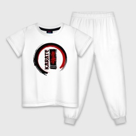 Детская пижама хлопок с принтом Karate Kyokushinkai в Петрозаводске, 100% хлопок |  брюки и футболка прямого кроя, без карманов, на брюках мягкая резинка на поясе и по низу штанин
 | 