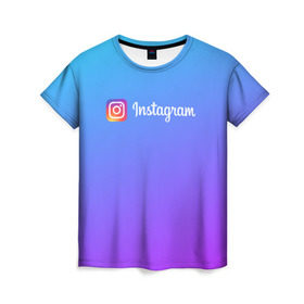 Женская футболка 3D с принтом INSTAGRAM GRADIENT в Петрозаводске, 100% полиэфир ( синтетическое хлопкоподобное полотно) | прямой крой, круглый вырез горловины, длина до линии бедер | insta | instagram | instagramm | social | видео | инста | инстаграм | инстаграмм | приложение | социальная сеть | фото
