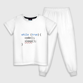 Детская пижама хлопок с принтом Code - sleep в Петрозаводске, 100% хлопок |  брюки и футболка прямого кроя, без карманов, на брюках мягкая резинка на поясе и по низу штанин
 | c | c++ | code | coder | computer | hacker | java | programm | tag | жизнь | код | кодер | программа | программист | сон | хакер | хочу спать