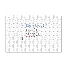 Пазл магнитный 126 элементов с принтом Code - sleep в Петрозаводске, полимерный материал с магнитным слоем | 126 деталей, размер изделия —  180*270 мм | Тематика изображения на принте: c | c++ | code | coder | computer | hacker | java | programm | tag | жизнь | код | кодер | программа | программист | сон | хакер | хочу спать