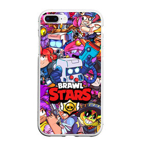 Чехол для iPhone 7Plus/8 Plus матовый с принтом BRAWL STARS 8-BIT в Петрозаводске, Силикон | Область печати: задняя сторона чехла, без боковых панелей | brawl stars | brawl stars все персонажи | crow | leon | leon shark | sally leon | shark | stars | акула | берли | ворон | леон | леон акула | спайк | эль примо