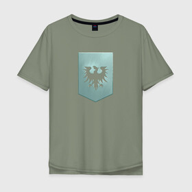 Мужская футболка хлопок Oversize с принтом GALLENTE в Петрозаводске, 100% хлопок | свободный крой, круглый ворот, “спинка” длиннее передней части | eve | eve online | gallente | галленте | игры | эмблема