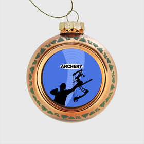Стеклянный ёлочный шар с принтом Archery в Петрозаводске, Стекло | Диаметр: 80 мм | archer | archery | bow | bow hunter | bowhunter | лук | лучник | стрельба из лука
