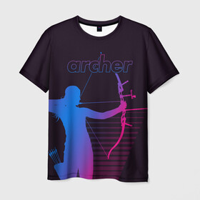 Мужская футболка 3D с принтом Archer в Петрозаводске, 100% полиэфир | прямой крой, круглый вырез горловины, длина до линии бедер | Тематика изображения на принте: archer | archery | bow | bow hunter | bowhunter | лук | лучник | стрельба из лука