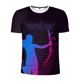 Мужская футболка 3D спортивная с принтом Archer в Петрозаводске, 100% полиэстер с улучшенными характеристиками | приталенный силуэт, круглая горловина, широкие плечи, сужается к линии бедра | archer | archery | bow | bow hunter | bowhunter | лук | лучник | стрельба из лука