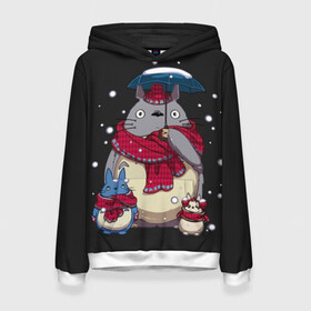 Женская толстовка 3D с принтом My Neighbor Totoro зонт от снега в Петрозаводске, 100% полиэстер  | двухслойный капюшон со шнурком для регулировки, мягкие манжеты на рукавах и по низу толстовки, спереди карман-кенгуру с мягким внутренним слоем. | Тематика изображения на принте: anime | hayao miyazaki | japanese | meme | miyazaki | piano | studio ghibli | tokyo | totoro | гибли | котобус | мой | сосед | сусуватари | тонари | тоторо | хаяо миядзаки