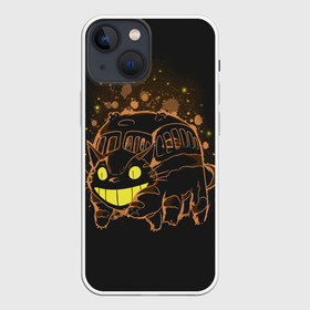 Чехол для iPhone 13 mini с принтом My Neighbor Totoro оранжевый кот в Петрозаводске,  |  | anime | hayao miyazaki | japanese | meme | miyazaki | piano | studio ghibli | tokyo | totoro | гибли | котобус | мой | сосед | сусуватари | тонари | тоторо | хаяо миядзаки