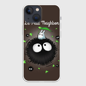 Чехол для iPhone 13 mini с принтом My Neighbor Totoro кролик на микробе в Петрозаводске,  |  | anime | hayao miyazaki | japanese | meme | miyazaki | piano | studio ghibli | tokyo | totoro | гибли | котобус | мой | сосед | сусуватари | тонари | тоторо | хаяо миядзаки