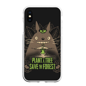 Чехол для iPhone XS Max матовый с принтом Plant a tree Save the forest в Петрозаводске, Силикон | Область печати: задняя сторона чехла, без боковых панелей | anime | hayao miyazaki | japanese | meme | miyazaki | piano | studio ghibli | tokyo | totoro | гибли | котобус | мой | сосед | сусуватари | тонари | тоторо | хаяо миядзаки