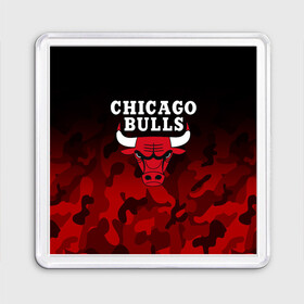 Магнит 55*55 с принтом CHICAGO BULLS | ЧИКАГО БУЛЛС в Петрозаводске, Пластик | Размер: 65*65 мм; Размер печати: 55*55 мм | bulls | chicago | chicago bulls | nba | red bulls | usa | америка | быки | нба | сша | чикаго буллс