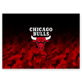 Поздравительная открытка с принтом CHICAGO BULLS | ЧИКАГО БУЛЛС в Петрозаводске, 100% бумага | плотность бумаги 280 г/м2, матовая, на обратной стороне линовка и место для марки
 | bulls | chicago | chicago bulls | nba | red bulls | usa | америка | быки | нба | сша | чикаго буллс