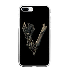 Чехол для iPhone 7Plus/8 Plus матовый с принтом Vikings (bones logo) в Петрозаводске, Силикон | Область печати: задняя сторона чехла, без боковых панелей | bones | good | skull | viking | vikings | бог | викинг | викинги | кости | скандинавы | череп | язычник
