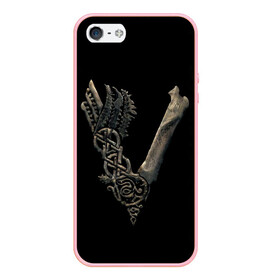 Чехол для iPhone 5/5S матовый с принтом Vikings (bones logo) в Петрозаводске, Силикон | Область печати: задняя сторона чехла, без боковых панелей | bones | good | skull | viking | vikings | бог | викинг | викинги | кости | скандинавы | череп | язычник