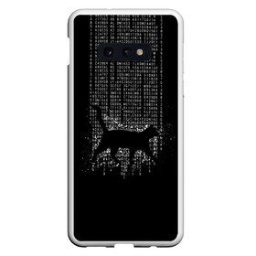 Чехол для Samsung S10E с принтом Matrix cat в Петрозаводске, Силикон | Область печати: задняя сторона чехла, без боковых панелей | Тематика изображения на принте: matrix | андерсон | всемогущий | дежавю | киану | код | кот | матрица | поверь | ривз | себя | томас