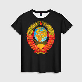 Женская футболка 3D с принтом СССР в Петрозаводске, 100% полиэфир ( синтетическое хлопкоподобное полотно) | прямой крой, круглый вырез горловины, длина до линии бедер | russia | star | звезда | земля | коммунизм | молот | патриот | патриотизм | планета | россия | серп | солнце | союз | ссср