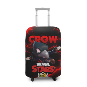 Чехол для чемодана 3D с принтом  BRAWL STARS CROW | БРАВЛ СТАРС ЛЕОН в Петрозаводске, 86% полиэфир, 14% спандекс | двустороннее нанесение принта, прорези для ручек и колес | brawl stars | crow | leon | leon shark | sally leon | shark | stars | акула | берли | ворон | леон | леон акула | спайк | эль примо