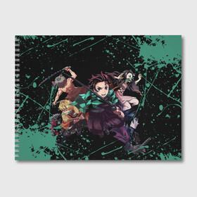 Альбом для рисования с принтом DEMON SLAYER KIMETSU NO YAIBA КЛИНОК РАССЕКАЮЩИЙ ДЕМОНОВ в Петрозаводске, 100% бумага
 | матовая бумага, плотность 200 мг. | Тематика изображения на принте: demon slayer | kimetsu no yaiba | nezuko | shinobu | slayer | tanjiro | zenitsu | гию томиока | зенитсу | зенитцу | иноске хашибира | клинок рассекающий демонов | незуко | танджиро | шинобу кочо