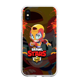 Чехол для iPhone XS Max матовый с принтом BRAWL STARS MAX в Петрозаводске, Силикон | Область печати: задняя сторона чехла, без боковых панелей | bib | brawl stars | bull | colt | crow | leon | leon shark | max | moba | sally leon | shark | акула | берли | биби | бравл старс | ворон | жанр | игра | кольт | леон | леон акула | макс | нита | спайк | шелли