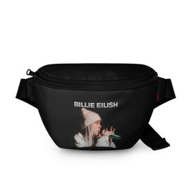 Поясная сумка 3D с принтом BILLIE EILISH в Петрозаводске, 100% полиэстер | плотная ткань, ремень с регулируемой длиной, внутри несколько карманов для мелочей, основное отделение и карман с обратной стороны сумки застегиваются на молнию | ayelish | bad guy | bellyache | bilie eilish | bilie elish | billie | billie eilish | eilish | electronic | elish | music | били айлиш | билли айлиш | эйлиш | элиш