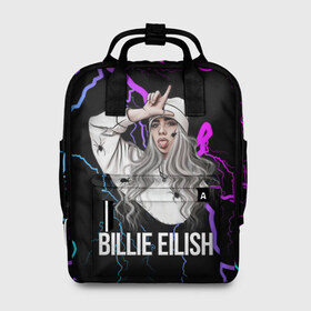 Женский рюкзак 3D с принтом BILLIE EILISH в Петрозаводске, 100% полиэстер | лямки с регулируемой длиной, сверху ручки, чтобы рюкзак нести как сумку. Основное отделение закрывается на молнию, как и внешний карман. Внутри два дополнительных кармана, один из которых закрывается на молнию. По бокам два дополнительных кармашка, куда поместится маленькая бутылочка
 | ayelish | bad guy | bellyache | bilie eilish | bilie elish | billie | billie eilish | eilish | electronic | elish | music | били айлиш | билли айлиш | эйлиш | элиш