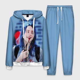 Мужской костюм 3D с принтом BILLIE EILISH в Петрозаводске, 100% полиэстер | Манжеты и пояс оформлены тканевой резинкой, двухслойный капюшон со шнурком для регулировки, карманы спереди | ayelish | bad guy | bellyache | bilie eilish | bilie elish | billie | billie eilish | eilish | electronic | elish | music | били айлиш | билли айлиш | эйлиш | элиш