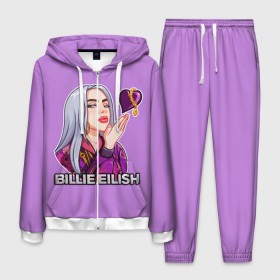 Мужской костюм 3D с принтом BILLIE EILISH в Петрозаводске, 100% полиэстер | Манжеты и пояс оформлены тканевой резинкой, двухслойный капюшон со шнурком для регулировки, карманы спереди | ayelish | bad guy | bellyache | bilie eilish | bilie elish | billie | billie eilish | eilish | electronic | elish | music | били айлиш | билли айлиш | эйлиш | элиш