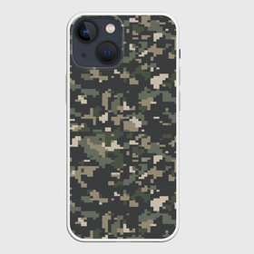 Чехол для iPhone 13 mini с принтом Пиксельный камуфляж в Петрозаводске,  |  | Тематика изображения на принте: военный камуфляж | камуфляж | комуфляж | пиксели | пиксель | пиксельный камуфляж