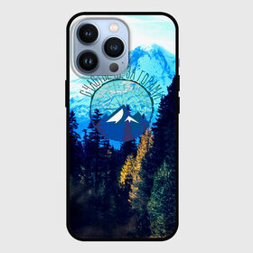 Чехол для iPhone 13 Pro с принтом лес в Петрозаводске,  |  | Тематика изображения на принте: альпинизм | горы | кемпинг | лес | счастье не за горами | туризм