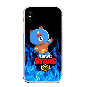 Чехол для iPhone XS Max матовый с принтом BRAWL STARS EL BROWN в Петрозаводске, Силикон | Область печати: задняя сторона чехла, без боковых панелей | bib | brawl stars | colt | crow | el brown | leon | leon shark | max | moba | sally leon | shark | акула | берли | биби | бравл старс | браун | ворон | жанр | игра | кольт | леон | леон акула | макс | нита | шелли