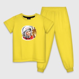 Детская пижама хлопок с принтом Гагарин № 1 в Петрозаводске, 100% хлопок |  брюки и футболка прямого кроя, без карманов, на брюках мягкая резинка на поясе и по низу штанин
 | 12 апреля | alekseevich | firs | gagarin | yuri | автограф | алексеевич | апрель | астронавт | восток | гагарин | день | космонавт | космонавтики | космос | первый | поехали | россия | русский | советский | ссср | юрий