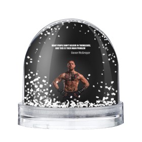 Снежный шар с принтом Conor McGregor: Motivation в Петрозаводске, Пластик | Изображение внутри шара печатается на глянцевой фотобумаге с двух сторон | conor mcgregor | motivation | quotes | ufc