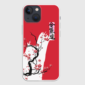 Чехол для iPhone 13 mini с принтом Сакура Айкидо в Петрозаводске,  |  | aikido | аикидо | айкидо | восточные единоборства | единоборства | морихей уэсиба