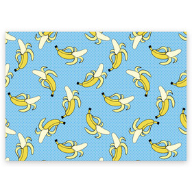 Поздравительная открытка с принтом Banana art в Петрозаводске, 100% бумага | плотность бумаги 280 г/м2, матовая, на обратной стороне линовка и место для марки
 | banana | pop art | банан | бананы | поп арт