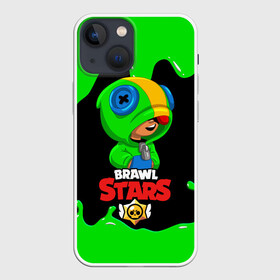 Чехол для iPhone 13 mini с принтом BRAWL STARS LEON. в Петрозаводске,  |  | bib | brawl stars | colt | crow | el brown | leon | leon shark | max | moba | sally leon | shark | акула | берли | биби | бравл старс | браун | ворон | жанр | игра | кольт | леон | леон акула | макс | нита | шелли