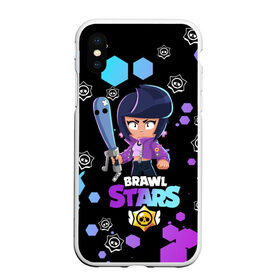 Чехол для iPhone XS Max матовый с принтом BRAWL STARS BIBI в Петрозаводске, Силикон | Область печати: задняя сторона чехла, без боковых панелей | bib | brawl stars | colt | crow | el brown | leon | leon shark | max | moba | sally leon | shark | акула | берли | биби | бравл старс | браун | ворон | жанр | игра | кольт | леон | леон акула | макс | нита | шелли