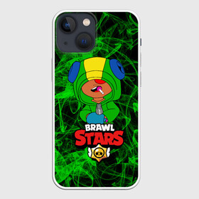 Чехол для iPhone 13 mini с принтом BRAWL STARS LEON. в Петрозаводске,  |  | bib | brawl stars | colt | crow | el brown | leon | leon shark | max | moba | sally leon | shark | акула | берли | биби | бравл старс | браун | ворон | жанр | игра | кольт | леон | леон акула | макс | нита | шелли