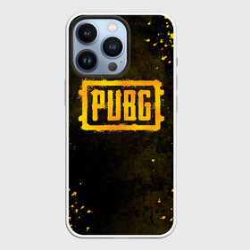 Чехол для iPhone 13 Pro с принтом PUBG в Петрозаводске,  |  | battle | battlegrounds | chicken | deathmatch | dinner | playerunknowns | royale | брызги | игра | капли | кляксы | краски