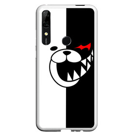 Чехол для Honor P Smart Z с принтом MONOKUMA (КАПЮШОН) в Петрозаводске, Силикон | Область печати: задняя сторона чехла, без боковых панелей | anime | bear | black  white | danganronpa | kurokuma | monodam | monokuma | monomi | monotaro | rabbit | school | shirokuma | аниме | главарь | мoноми | монокума | черно белый | школа