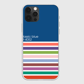 Чехол для iPhone 12 Pro с принтом Pantone цвет года (с 2012 по 2020 гг.) в Петрозаводске, силикон | область печати: задняя сторона чехла, без боковых панелей | в полоску | веб дизайнеру | декоратору | дизайнеру | институт pantone | классический синий | пантон | подарок дизайнеру | полосатый | полоска | полоски | разноцветный | синий | художнику | цвет 2020