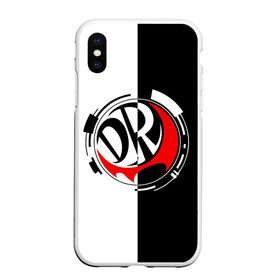 Чехол для iPhone XS Max матовый с принтом MONOKUMA DANGANRONPA в Петрозаводске, Силикон | Область печати: задняя сторона чехла, без боковых панелей | anime | bear | black  white | danganronpa | kurokuma | monodam | monokuma | monomi | monotaro | rabbit | school | shirokuma | аниме | главарь | мoноми | монокума | черно белый | школа