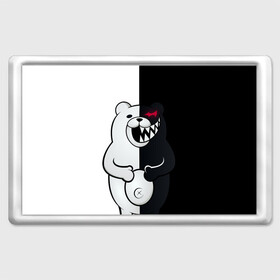 Магнит 45*70 с принтом MONOKUMA  в Петрозаводске, Пластик | Размер: 78*52 мм; Размер печати: 70*45 | anime | bear | black  white | danganronpa | kurokuma | monodam | monokuma | monomi | monotaro | rabbit | school | shirokuma | аниме | главарь | мoноми | монокума | черно белый | школа