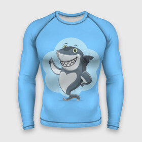 Мужской рашгард 3D с принтом Акула с улыбкой в Петрозаводске,  |  | shark | акула | весёлый | вода | животное | зубы | милый | море | океан | опасный | палец вверх | подводный | природа | рыба | синий | смешной | улыбка | хищник | хищное