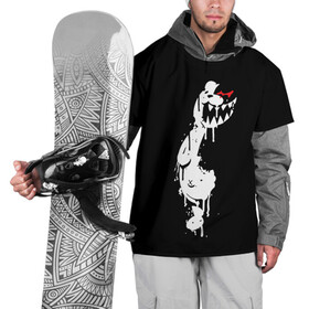 Накидка на куртку 3D с принтом MONOKUMA в Петрозаводске, 100% полиэстер |  | anime | bear | black | danganronpa | japan | monokuma | white | аниме | белое | медведь | монокума | черное | япония