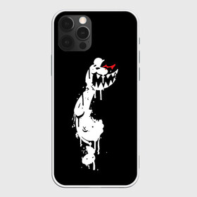 Чехол для iPhone 12 Pro с принтом MONOKUMA в темноте в Петрозаводске, силикон | область печати: задняя сторона чехла, без боковых панелей | anime | bear | black | danganronpa | japan | monokuma | white | аниме | белое | медведь | монокума | черное | япония