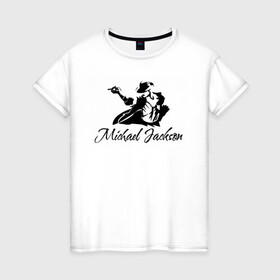 Женская футболка хлопок с принтом Танцующий в Петрозаводске, 100% хлопок | прямой крой, круглый вырез горловины, длина до линии бедер, слегка спущенное плечо | майкл джексон чёрно белый силуэт