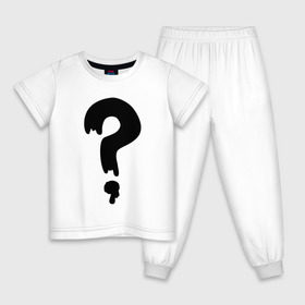 Детская пижама хлопок с принтом Знак Вопроса в Петрозаводске, 100% хлопок |  брюки и футболка прямого кроя, без карманов, на брюках мягкая резинка на поясе и по низу штанин
 | футболка суса из гравити фолз